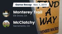 Recap: Monterey Trail  vs. McClatchy  2019