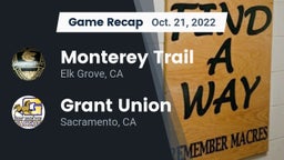 Recap: Monterey Trail  vs. Grant Union  2022