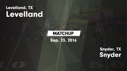 Matchup: Levelland High vs. Snyder  2016