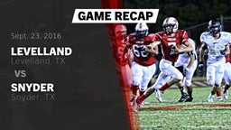 Recap: Levelland  vs. Snyder  2016