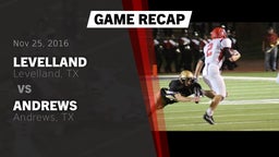 Recap: Levelland  vs. Andrews  2016