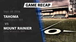 Recap: Tahoma  vs. Mount Rainier  2016