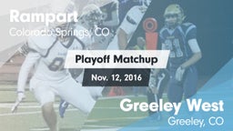 Matchup: Rampart  vs. Greeley West  2016