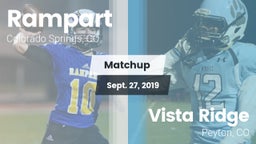 Matchup: Rampart  vs. Vista Ridge  2019