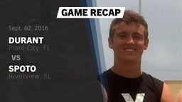 Recap: Durant  vs. Spoto  2016