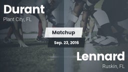 Matchup: Durant  vs. Lennard  2016