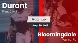 Matchup: Durant  vs. Bloomingdale  2016