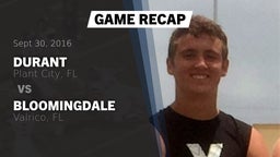 Recap: Durant  vs. Bloomingdale  2016