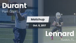 Matchup: Durant  vs. Lennard  2017
