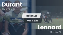 Matchup: Durant  vs. Lennard  2018