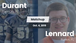 Matchup: Durant  vs. Lennard  2019