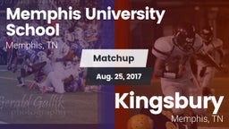 Matchup: Memphis University vs. Kingsbury  2017