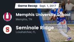 Recap: Memphis University School vs. Seminole Ridge  2017