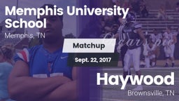 Matchup: Memphis University vs. Haywood  2017