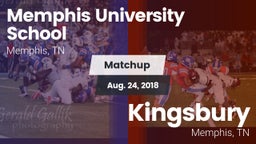 Matchup: Memphis University vs. Kingsbury  2018