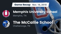 Recap: Memphis University School vs. The McCallie School 2018