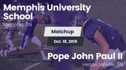 Matchup: Memphis University vs. Pope John Paul II  2019