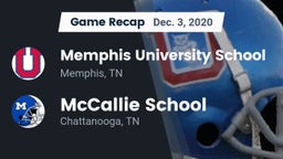 Recap: Memphis University School vs. McCallie School 2020