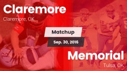 Matchup: Claremore High vs. Memorial  2016