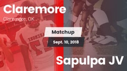 Matchup: Claremore High vs. Sapulpa JV 2018