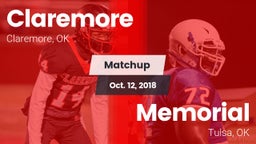 Matchup: Claremore High vs. Memorial  2018