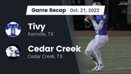 Recap: Tivy  vs. Cedar Creek  2022