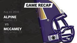 Recap: Alpine  vs. McCamey  2016