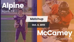 Matchup: Alpine  vs. McCamey  2019