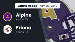 Recap: Alpine  vs. Friona  2019