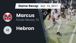 Recap: Marcus  vs. Hebron  2017