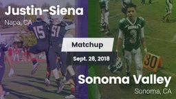 Matchup: Justin-Siena High vs. Sonoma Valley  2018