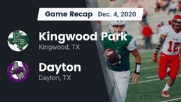 Recap: Kingwood Park  vs. Dayton  2020