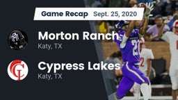 Recap: Morton Ranch  vs. Cypress Lakes  2020
