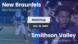 Matchup: New Braunfels High vs. Smithson Valley  2020