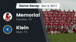 Recap: Memorial  vs. Klein  2017