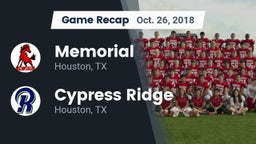 Recap: Memorial  vs. Cypress Ridge  2018