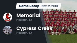 Recap: Memorial  vs. Cypress Creek  2018