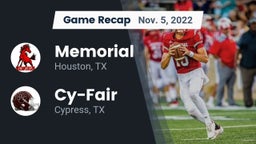 Recap: Memorial  vs. Cy-Fair  2022