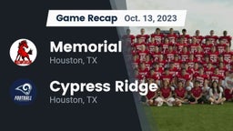 Recap: Memorial  vs. Cypress Ridge  2023