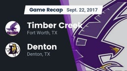 Recap: Timber Creek  vs. Denton  2017