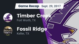 Recap: Timber Creek  vs. Fossil Ridge  2017