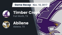 Recap: Timber Creek  vs. Abilene  2017