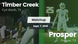 Matchup: Timber Creek High vs. Prosper  2018