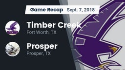 Recap: Timber Creek  vs. Prosper  2018