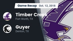 Recap: Timber Creek  vs. Guyer  2018