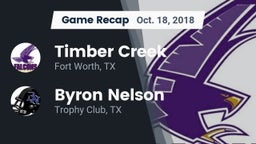 Recap: Timber Creek  vs. Byron Nelson  2018