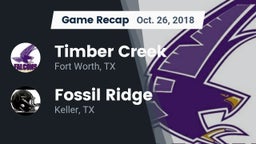 Recap: Timber Creek  vs. Fossil Ridge  2018