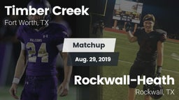 Matchup: Timber Creek High vs. Rockwall-Heath  2019