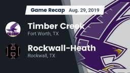 Recap: Timber Creek  vs. Rockwall-Heath  2019