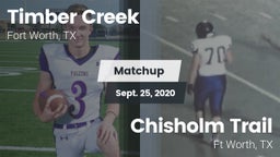 Matchup: Timber Creek High vs. Chisholm Trail  2020